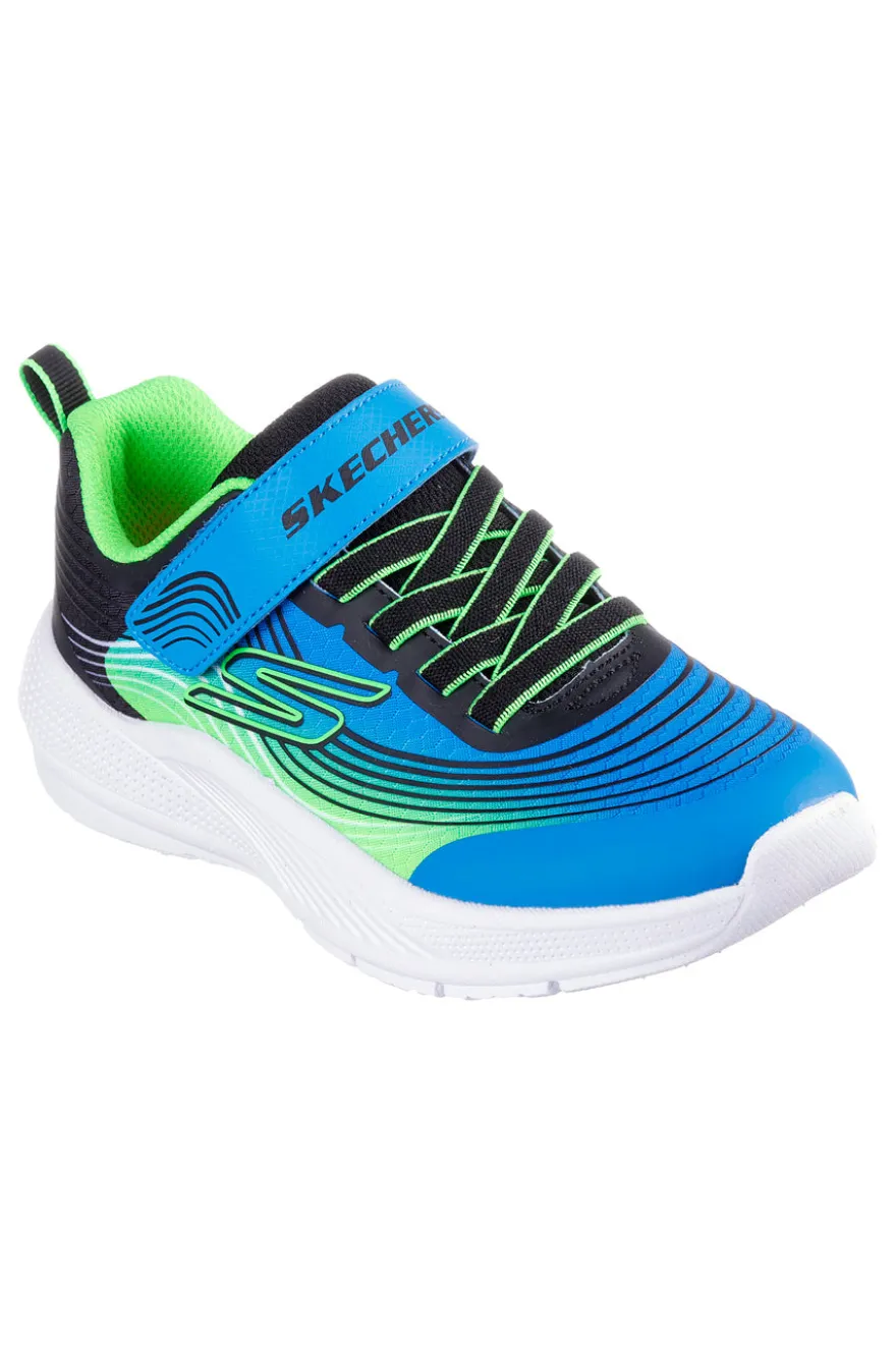 Sneakers blu e lime leggere con strappo Skechers Microspec Advance