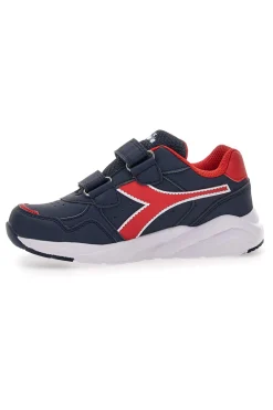 Sneakers blu e rosse con doppio strappo Diadora Falcon 5 SL JR V
