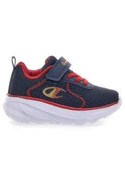 Sneakers blu e rosse con strappo Champion HRO J B TD