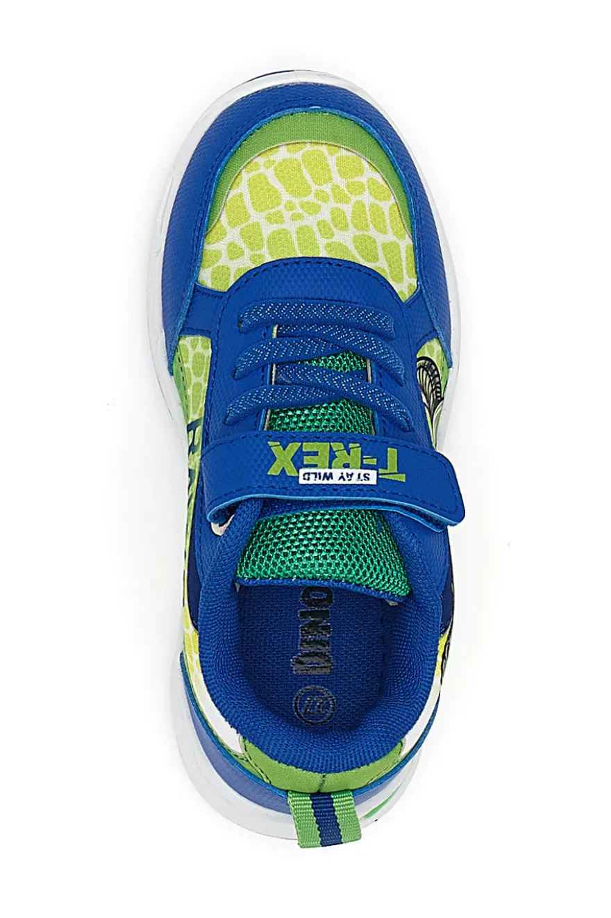 Sneakers Blu e Verdi con Luci e Velcro DINOSAURO S8020112T