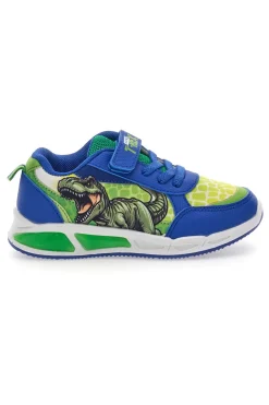 Sneakers Blu e Verdi con Luci e Velcro DINOSAURO S8020112T