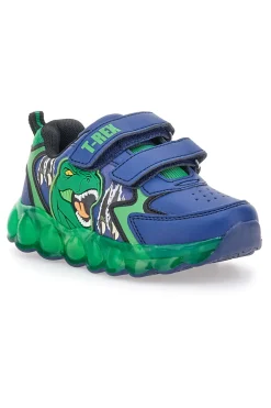 Sneakers blu e verdi con luci Dinosaur S8020195S