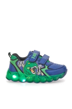 Sneakers blu e verdi con luci Dinosaur S8020195S