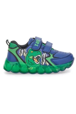 Sneakers blu e verdi con luci Dinosaur S8020195S