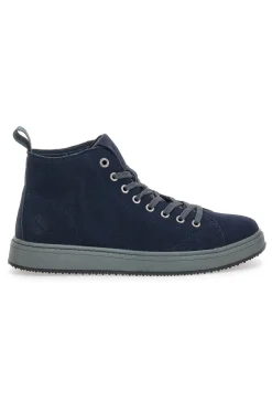 Sneakers blu in camoscio con suola in gomma Canguro CA817