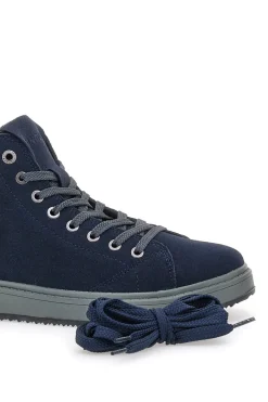 Sneakers blu in camoscio con suola in gomma Canguro CA817