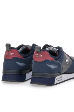 Sneakers blu in materie sintetiche con logo laterale Beverly Hills Polo Club BHM523200