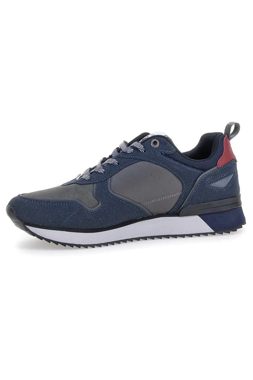 Sneakers blu in materie sintetiche con logo laterale Beverly Hills Polo Club BHM523200