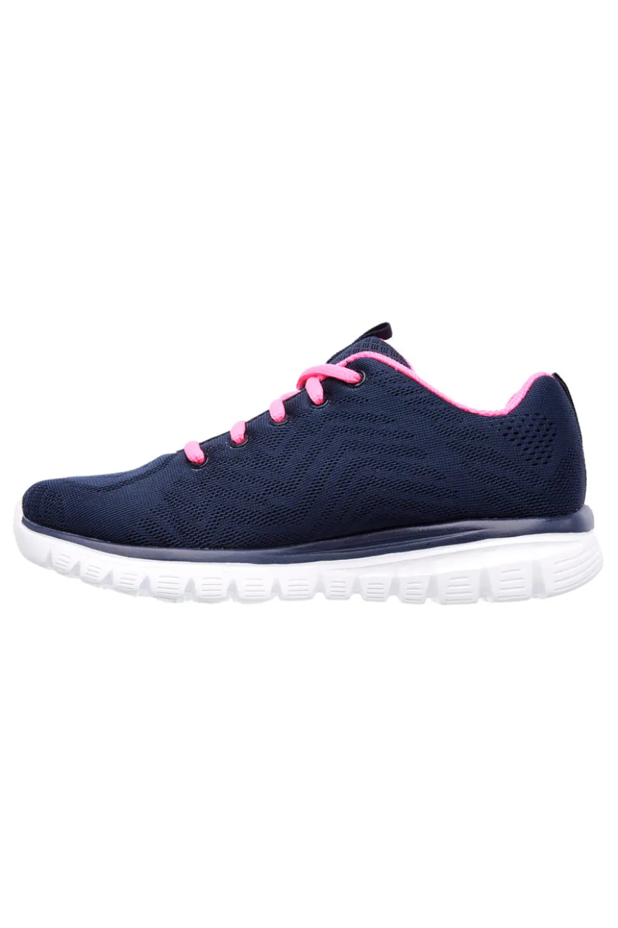 Sneakers blu in mesh con Memory Foam Skechers Graceful Get Connected