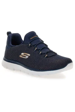 Sneakers blu in mesh con Memory Foam Skechers Summits Bright Bezel