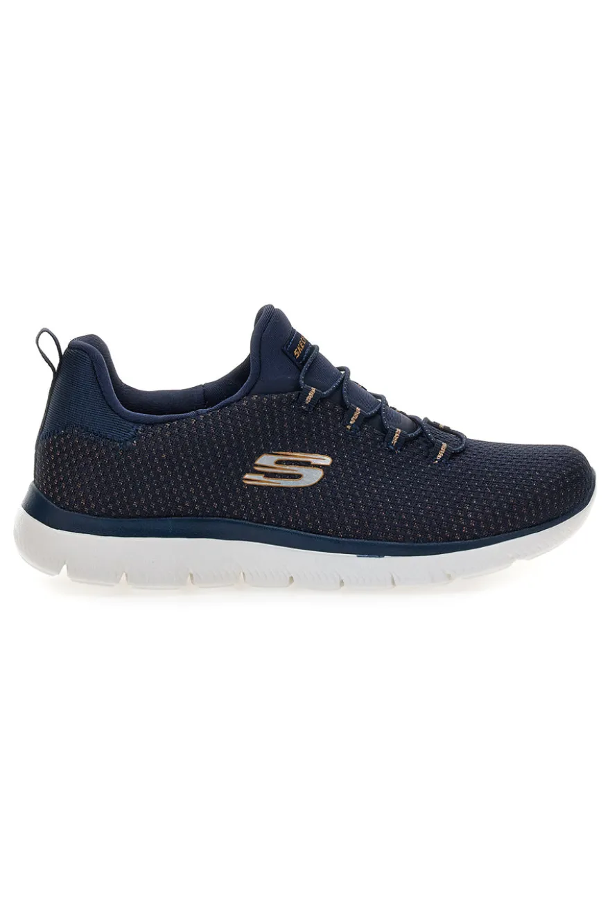 Sneakers blu in mesh con Memory Foam Skechers Summits Bright Bezel