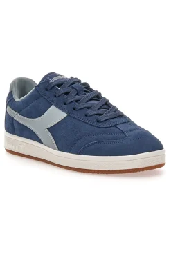 Sneakers blu in suede con dettagli grigi Diadora Kick