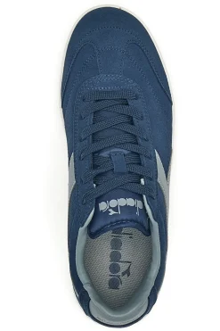 Sneakers blu in suede con dettagli grigi Diadora Kick