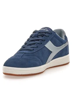 Sneakers blu in suede con dettagli grigi Diadora Kick
