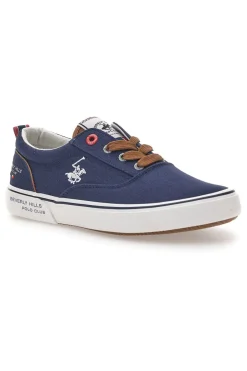 Sneakers blu in tela con dettagli a contrasto BEVERLY HILLS POLO BATH CVS
