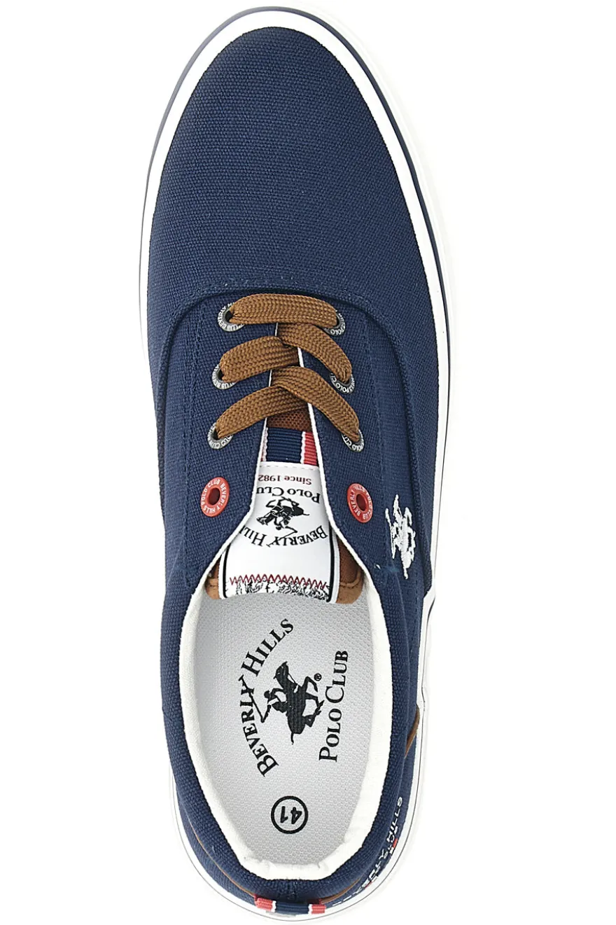 Sneakers blu in tela con dettagli a contrasto BEVERLY HILLS POLO BATH CVS