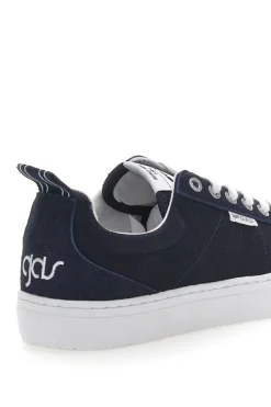 Sneakers blu in tela con suola bianca Gas 514005