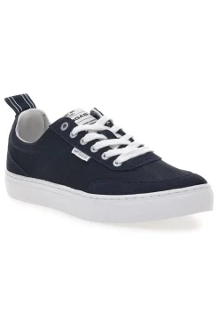Sneakers blu in tela con suola bianca Gas 514005