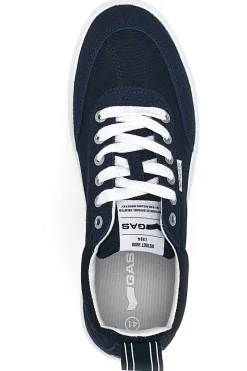 Sneakers blu in tela con suola bianca Gas 514005