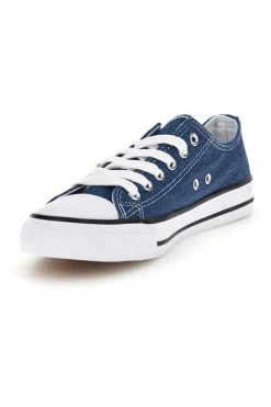 Sneakers blu in tela stringate basse 2t2l 8011