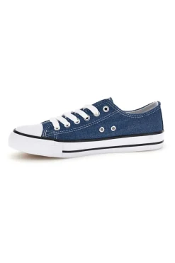 Sneakers blu in tela stringate basse 2t2l 8011