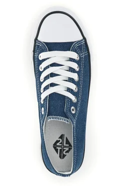 Sneakers blu in tela stringate basse 2t2l 8011