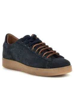Sneakers blu in vera pelle Ptr 7250
