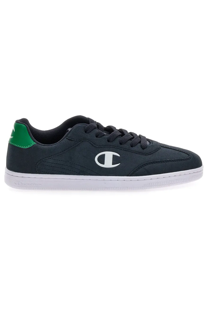 Sneakers blu navy con logo laterale e dettaglio verde Champion Prestige MS