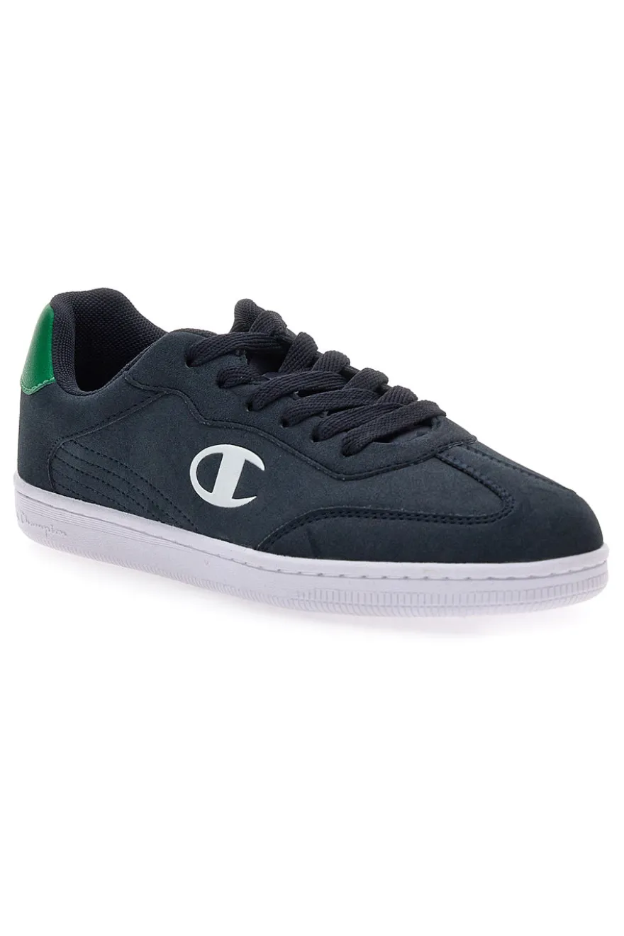 Sneakers blu navy con logo laterale e dettaglio verde Champion Prestige MS