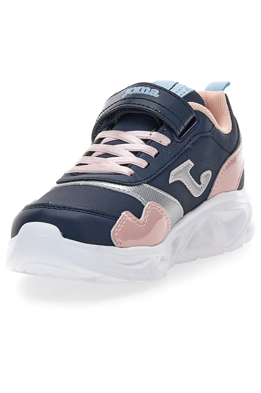 Sneakers blu rosa con strappo e lacci elastici Joma Jr Star 2503