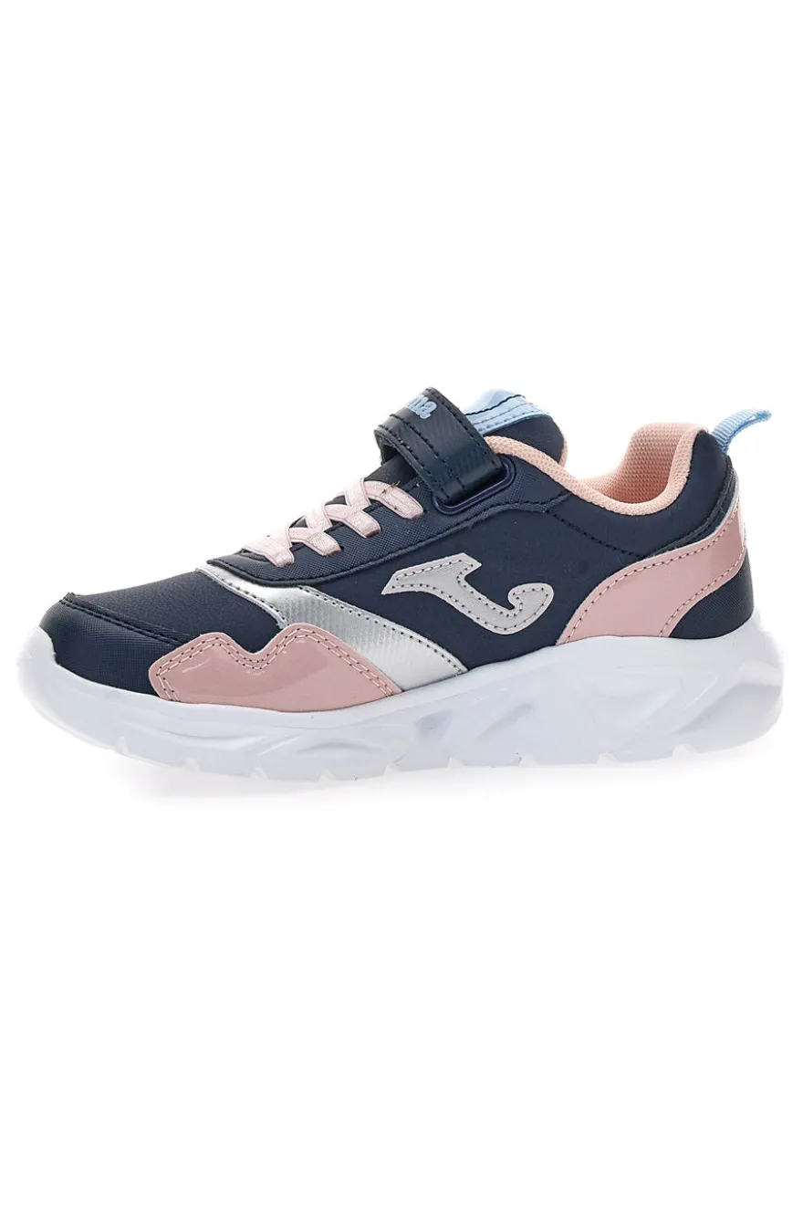 Sneakers blu rosa con strappo e lacci elastici Joma Jr Star 2503
