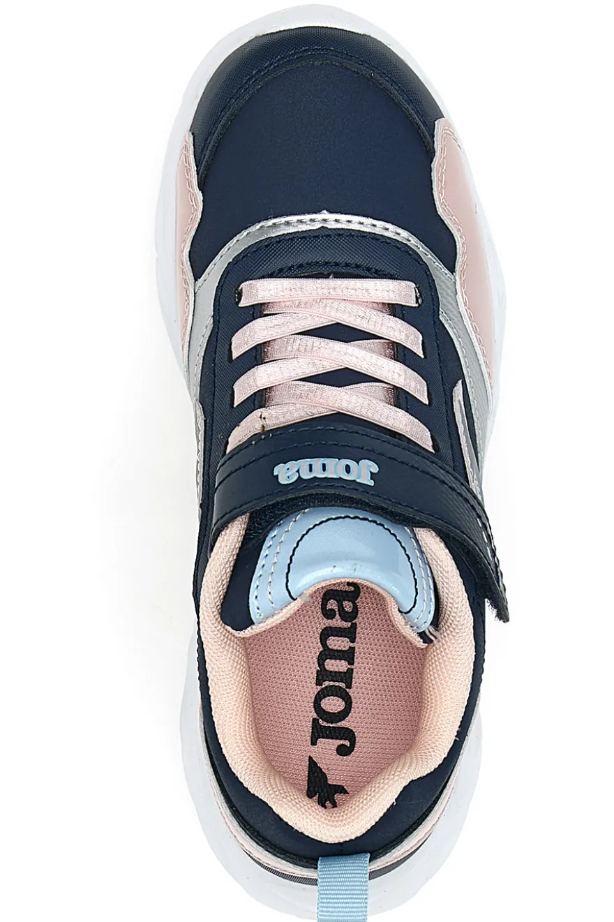 Sneakers blu rosa con strappo e lacci elastici Joma Jr Star 2503