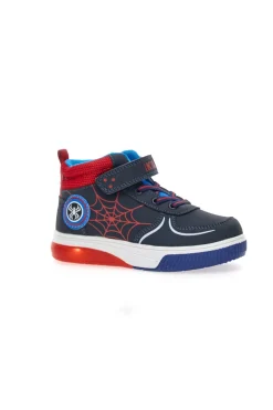 Sneakers blu rosse alte con ragnatela e luci Pitt Kids 116
