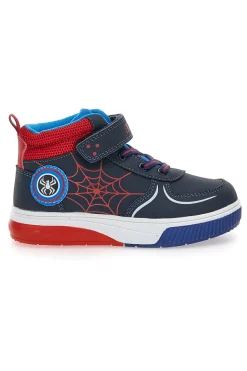 Sneakers blu rosse alte con ragnatela e luci Pitt Kids 116