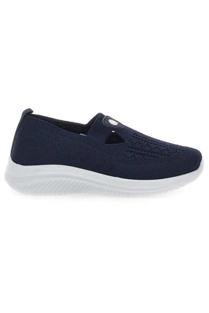 Sneakers Blu Slip On con Tomaia Effetto Ricamo CANGURO CA1227