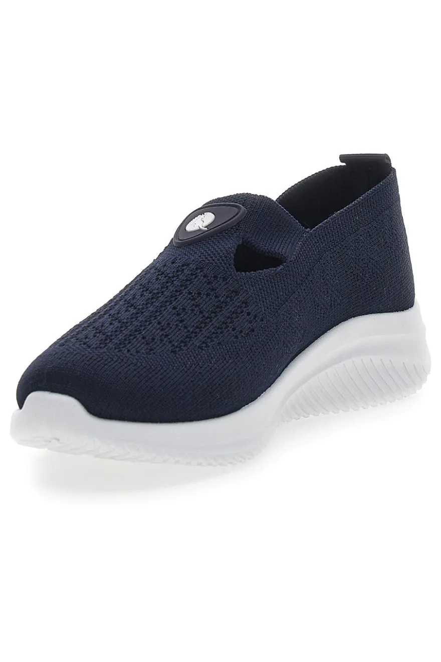 Sneakers Blu Slip On con Tomaia Effetto Ricamo CANGURO CA1227