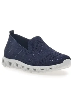 Sneakers Blu Slip-on Con Strass Prima Riga 471