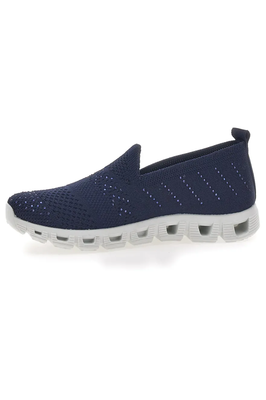Sneakers Blu Slip-on Con Strass Prima Riga 471