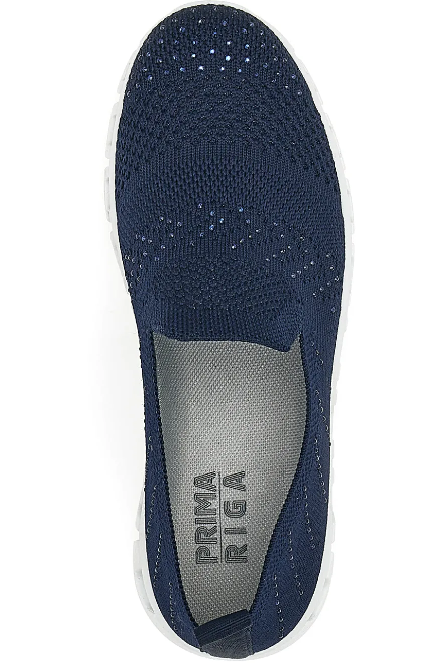 Sneakers Blu Slip-on Con Strass Prima Riga 471