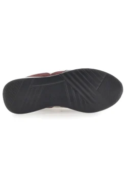 Sneakers bordeaux e beige con zip e dettagli verniciati Mariella Burani 51742C1149