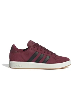 Sneakers bordeaux in pelle con strisce nere Adidas Grand Court Base 00s