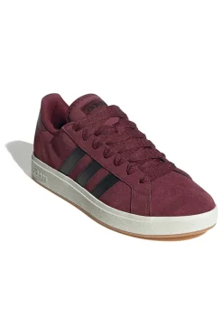 Sneakers bordeaux in pelle con strisce nere Adidas Grand Court Base 00s