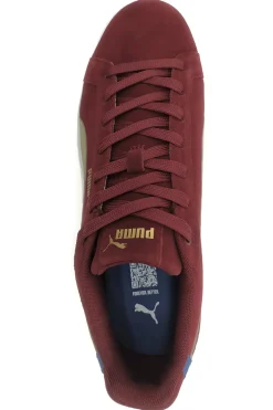 Sneakers bordeaux in pelle scamosciata con dettagli beige Puma Court Classico SD