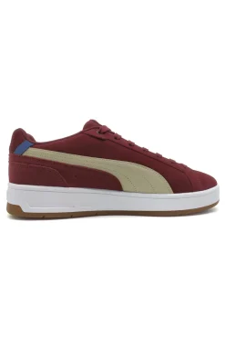 Sneakers bordeaux in pelle scamosciata con dettagli beige Puma Court Classico SD