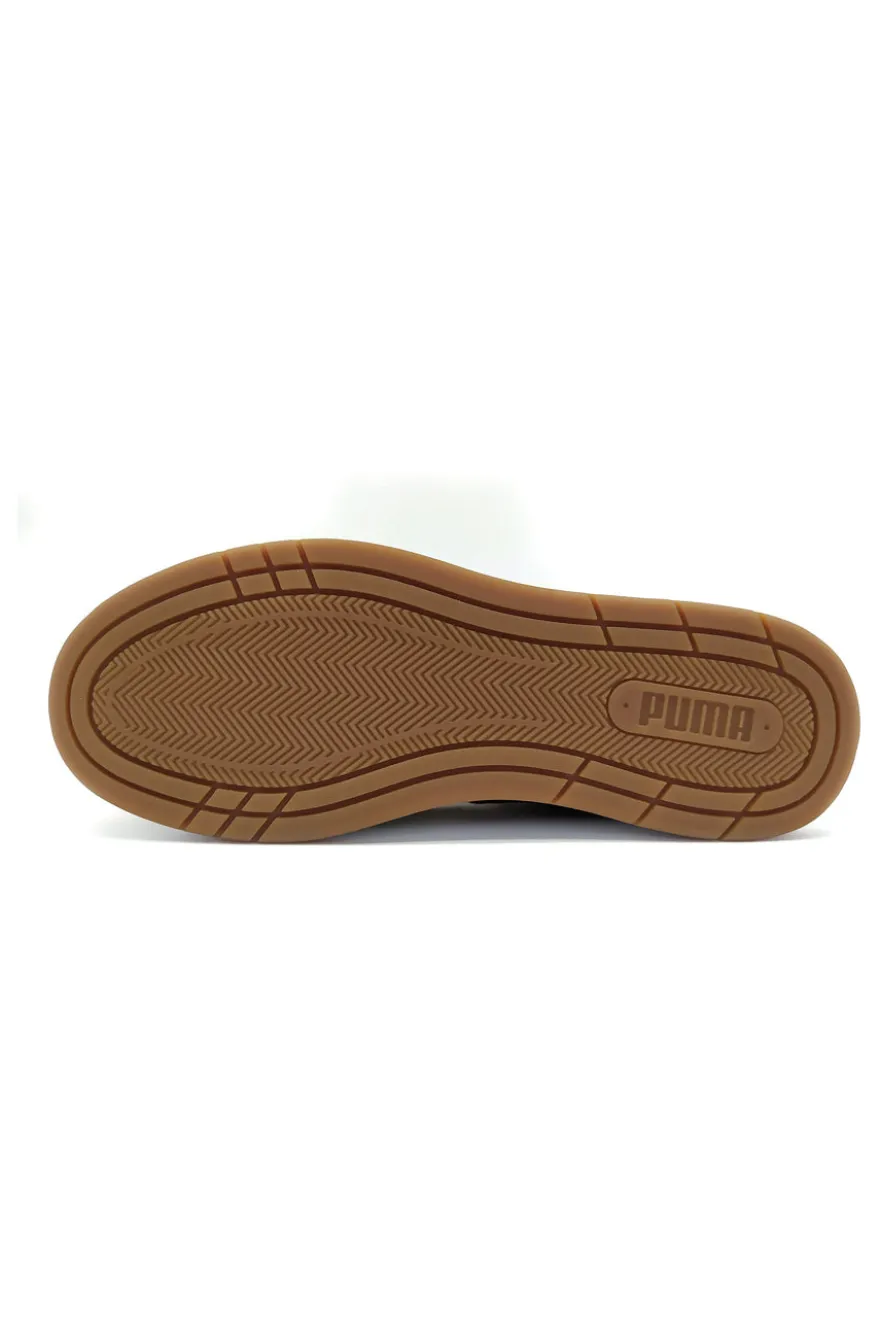 Sneakers bordeaux in pelle scamosciata con dettagli beige Puma Court Classico SD