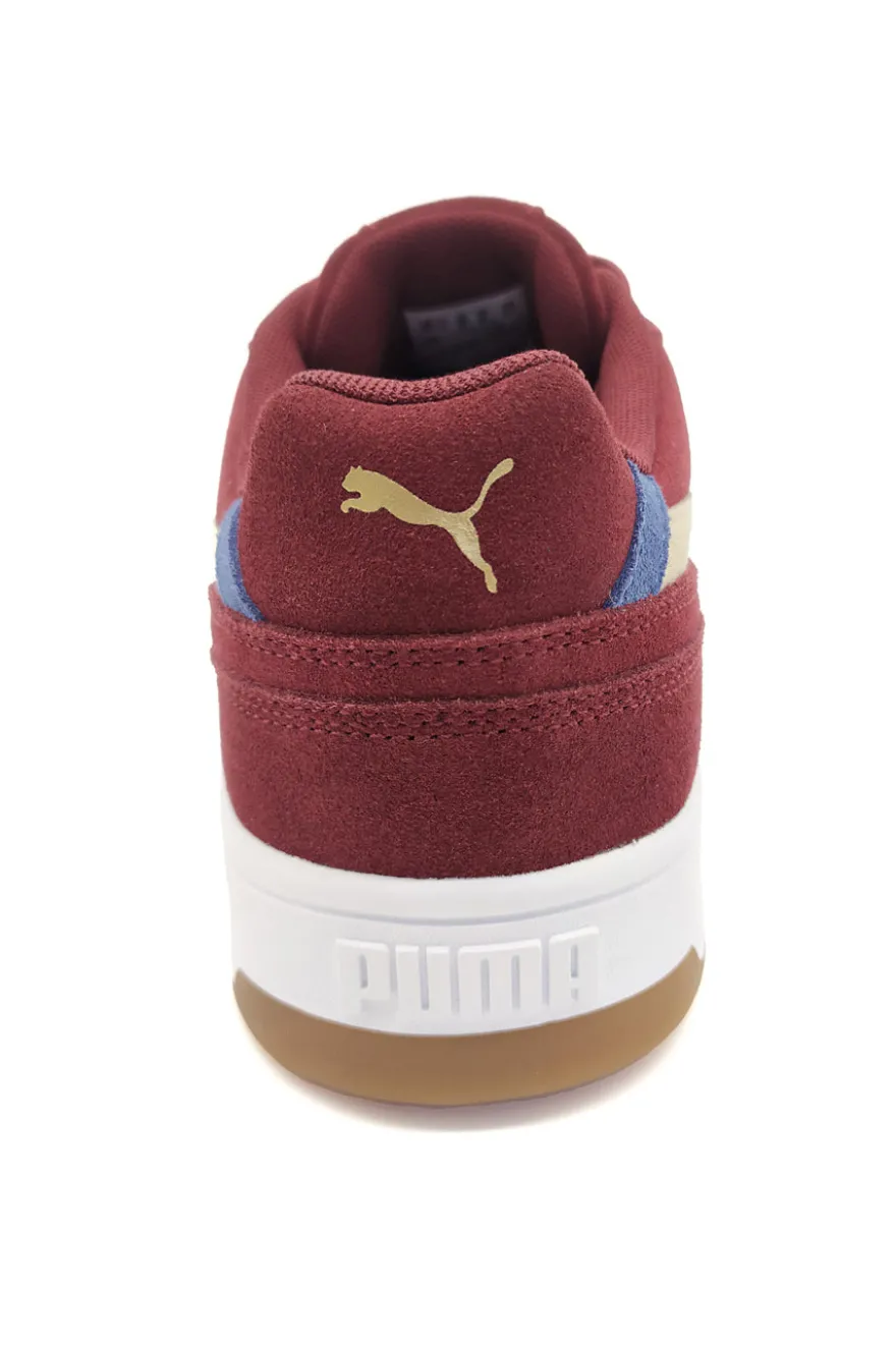 Sneakers bordeaux in pelle scamosciata con dettagli beige Puma Court Classico SD
