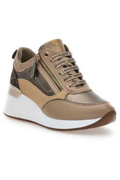 Sneakers bronzo con zip decorativa Laura Biagiotti L97619517