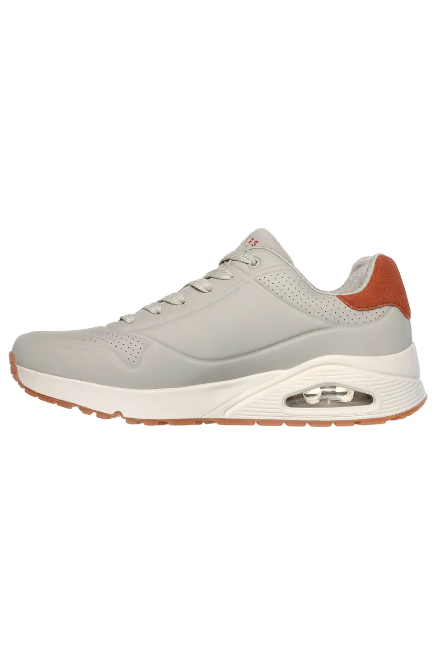 Sneakers color grigio con suola ammortizzata Air-Cooled Memory Foam Skechers Uno Suited On Air
