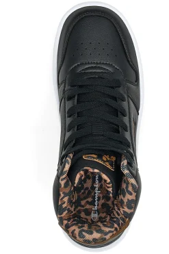 Sneakers con Flatform Champion Rebound Plat Mid Animalier Nere