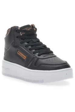 Sneakers con Flatform Champion Rebound Plat Mid Animalier Nere